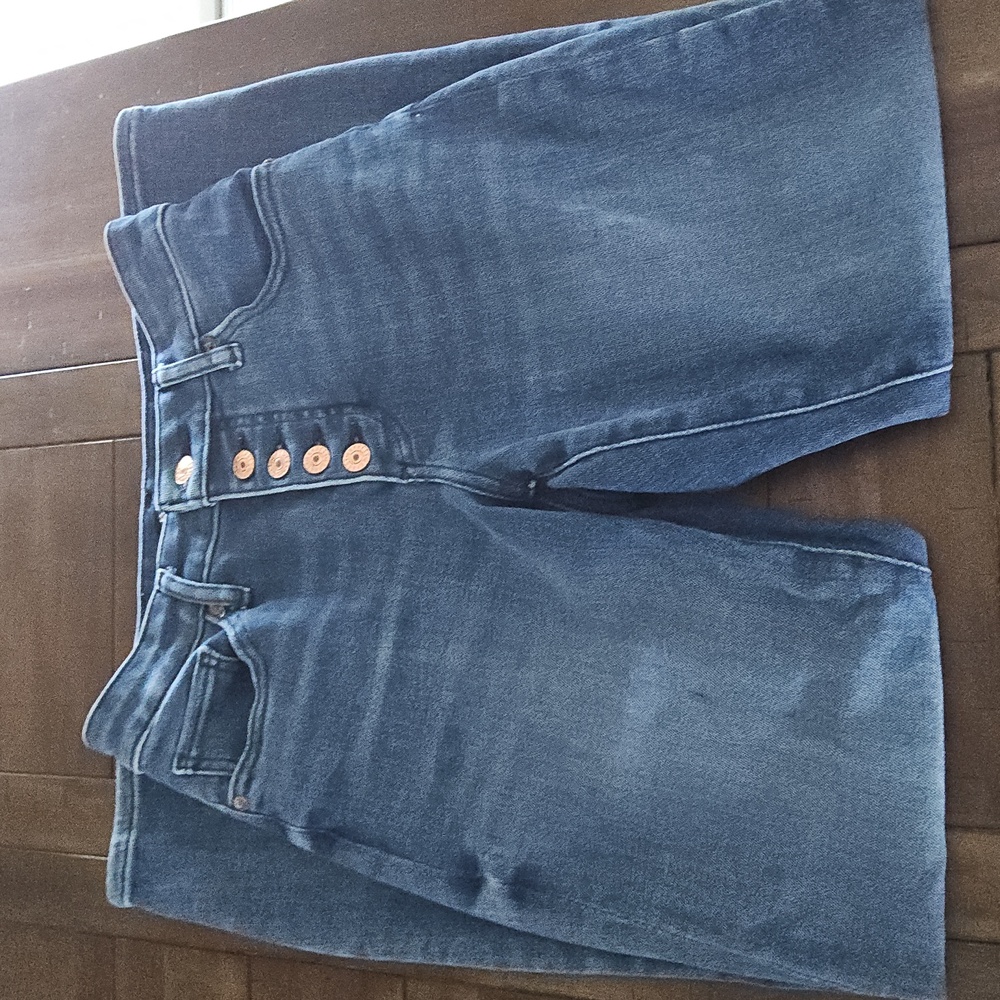 Express Curvy Skinny Mid Rise Blue Jeans